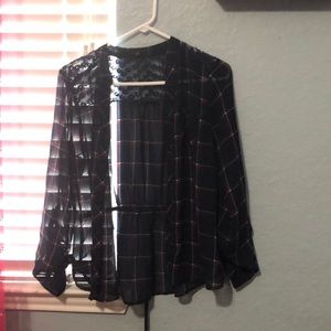 mesh/ see through button up blouse